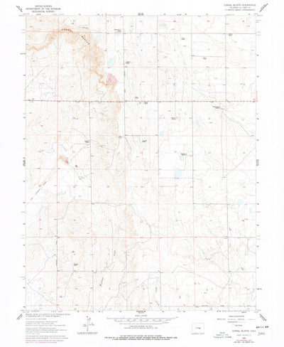 United States Geological Survey Corral Bluffs, CO (1961, 24000-Scale) digital map