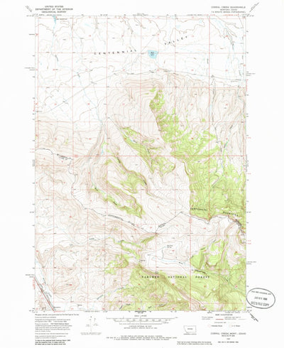 United States Geological Survey Corral Creek, MT-ID (1968, 24000-Scale) digital map