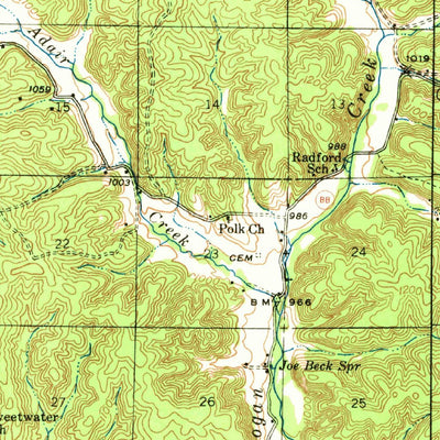 United States Geological Survey Corridon, MO (1944, 62500-Scale) digital map