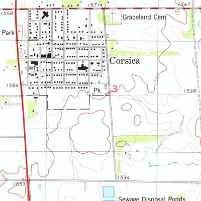 United States Geological Survey Corsica, SD (1980, 24000-Scale) digital map