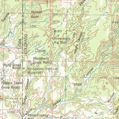 United States Geological Survey Cortez, CO-UT-NM (1956, 250000-Scale) digital map