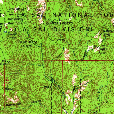 United States Geological Survey Cortez, CO-UT-NM (1962, 250000-Scale) digital map