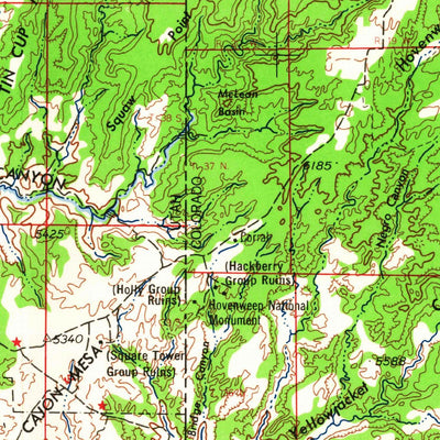 United States Geological Survey Cortez, CO-UT-NM (1966, 250000-Scale) digital map