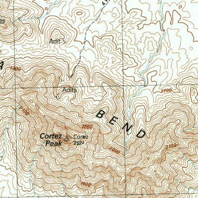 United States Geological Survey Cortez Peak, AZ (1989, 24000-Scale) digital map