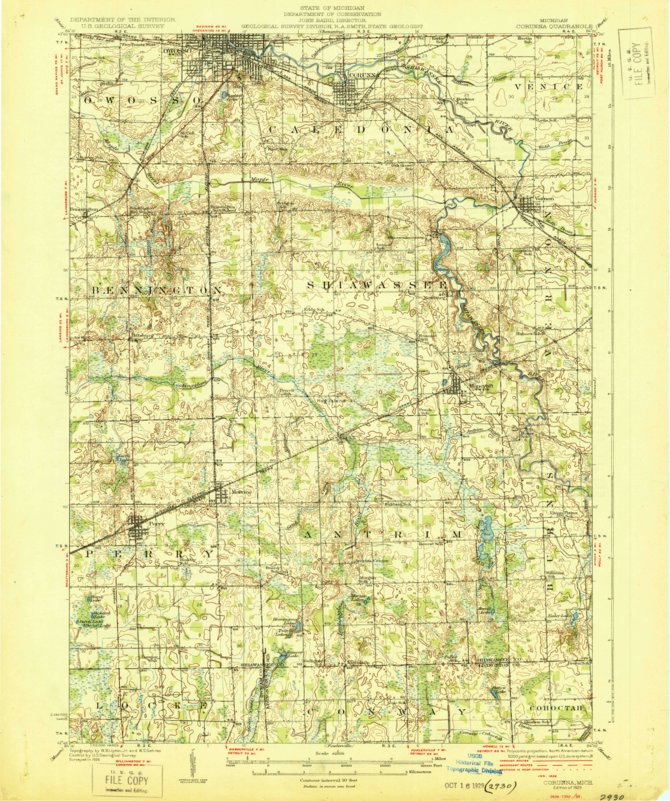 Corunna, MI (1929, 62500-Scale) Map by United States Geological Survey ...