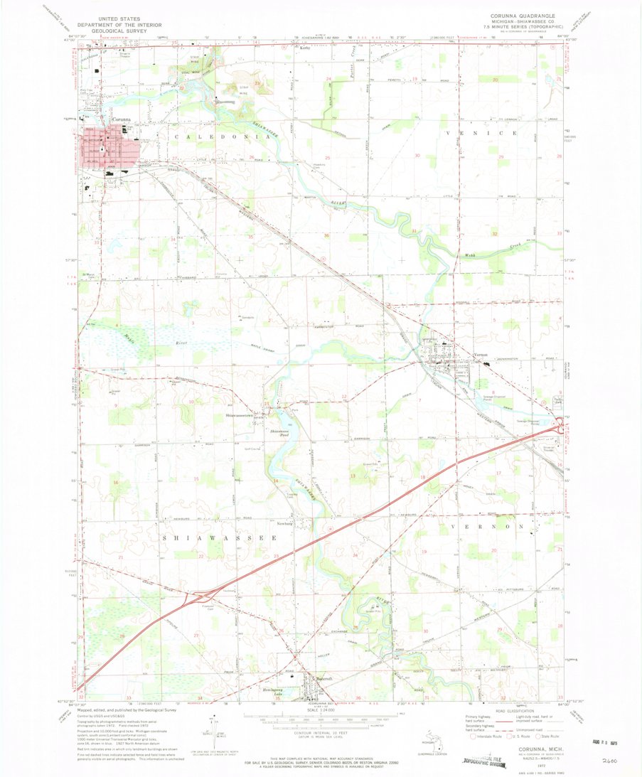 Corunna, MI (1972, 24000-Scale) Map by United States Geological Survey ...