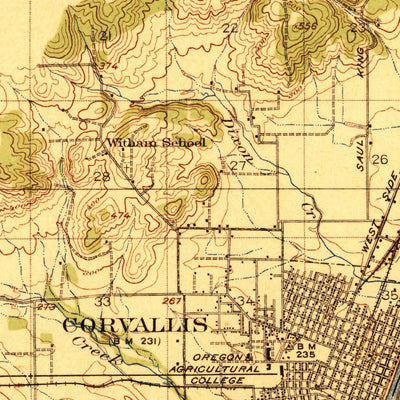 United States Geological Survey Corvallis, OR (1921, 62500-Scale) digital map