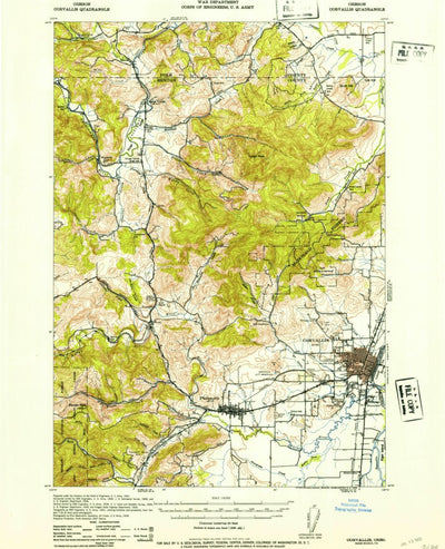 United States Geological Survey Corvallis, OR (1942, 62500-Scale) digital map