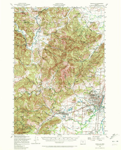 United States Geological Survey Corvallis, OR (1956, 62500-Scale) digital map