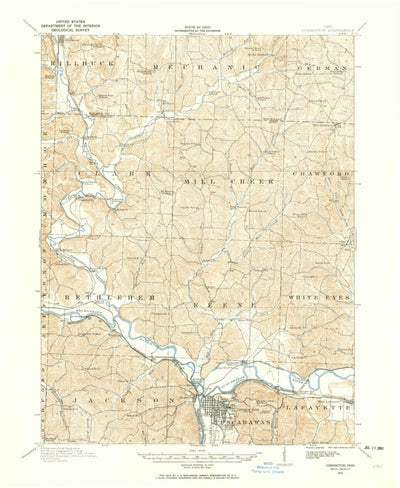 United States Geological Survey Coshocton, OH (1913, 62500-Scale) digital map