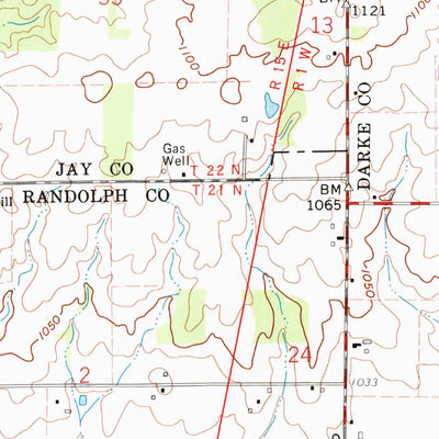 United States Geological Survey Cosmos, OH-IN (1960, 24000-Scale) digital map