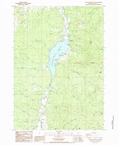 United States Geological Survey Cottage Grove Lake, OR (1987, 24000-Scale) digital map