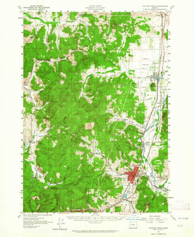 United States Geological Survey Cottage Grove, OR (1957, 62500-Scale) digital map
