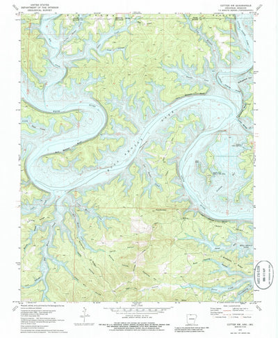 United States Geological Survey Cotter NW, AR-MO (1972, 24000-Scale) digital map
