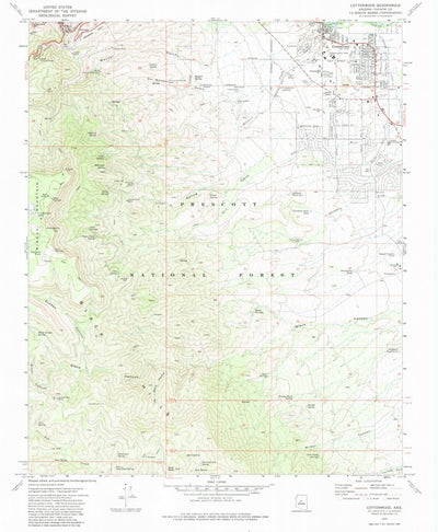 United States Geological Survey Cottonwood, AZ (1973, 24000-Scale) digital map