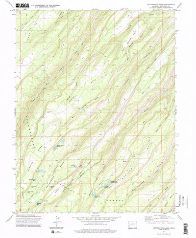 United States Geological Survey Cottonwood Basin, CO (1973, 24000-Scale) digital map