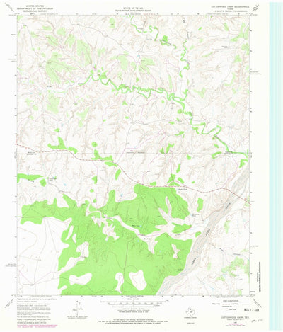 United States Geological Survey Cottonwood Camp, TX (1967, 24000-Scale) digital map