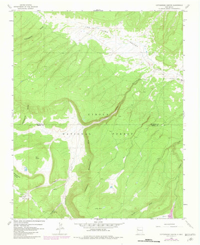 United States Geological Survey Cottonwood Canyon, NM (1961, 24000-Scale) digital map