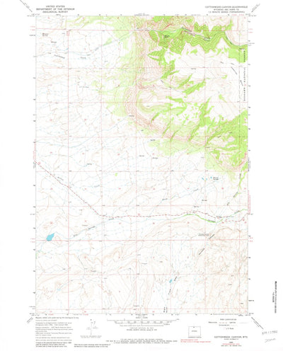 United States Geological Survey Cottonwood Canyon, WY (1966, 24000-Scale) digital map