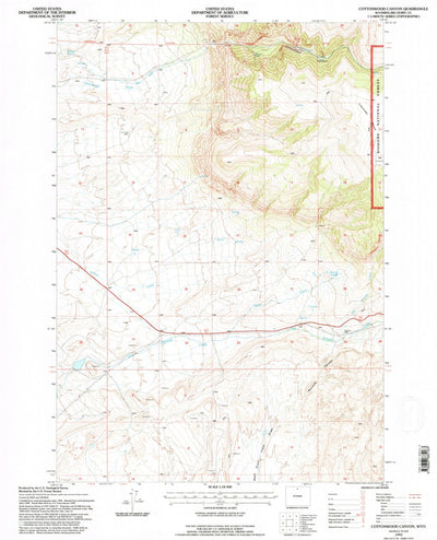 United States Geological Survey Cottonwood Canyon, WY (1993, 24000-Scale) digital map