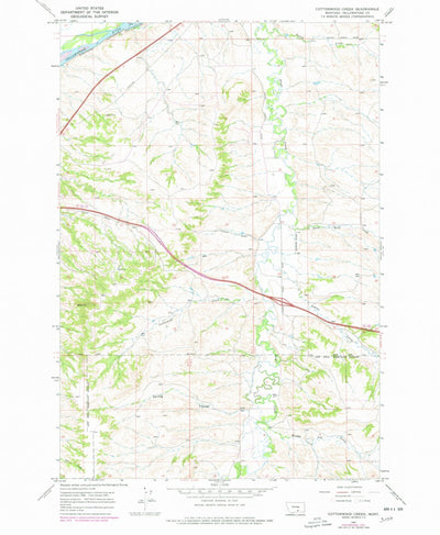 United States Geological Survey Cottonwood Creek, MT (1967, 24000-Scale) digital map
