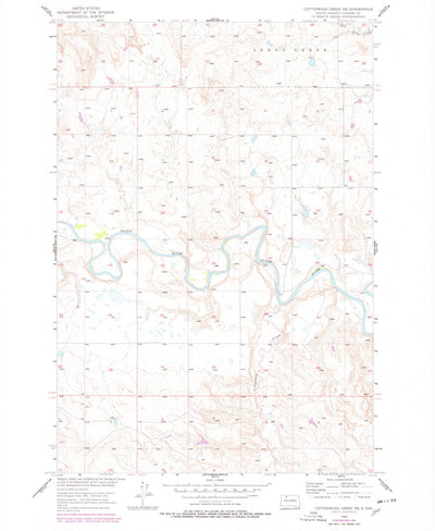 United States Geological Survey Cottonwood Creek NE, SD (1956, 24000-Scale) digital map