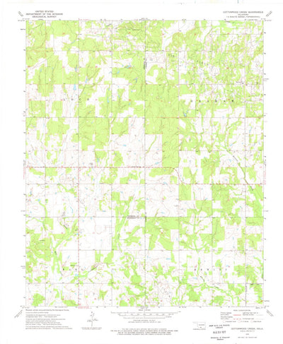 United States Geological Survey Cottonwood Creek, OK (1974, 24000-Scale) digital map