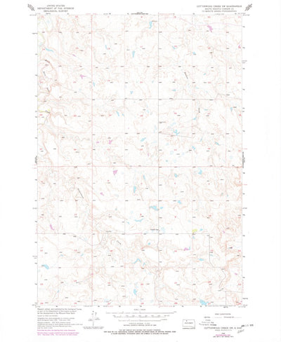 United States Geological Survey Cottonwood Creek SW, SD (1956, 24000-Scale) digital map