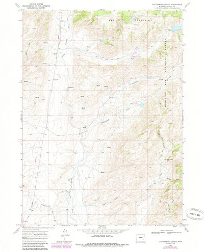 United States Geological Survey Cottonwood Creek, WY (1968, 24000-Scale) digital map