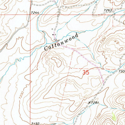 United States Geological Survey Cottonwood Creek, WY (1968, 24000-Scale) digital map