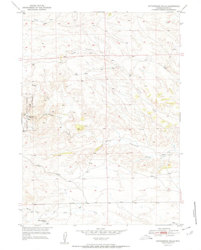 United States Geological Survey Cottonwood Falls, WY (1951, 24000-Scale) digital map
