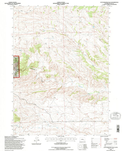 United States Geological Survey Cottonwood Falls, WY (1992, 24000-Scale) digital map