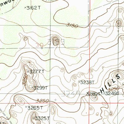 United States Geological Survey Cottonwood Hills, NM-TX (1985, 24000-Scale) digital map
