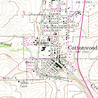 United States Geological Survey Cottonwood, ID (1967, 24000-Scale) digital map
