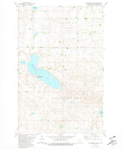 United States Geological Survey Cottonwood Lake, ND (1981, 24000-Scale) digital map