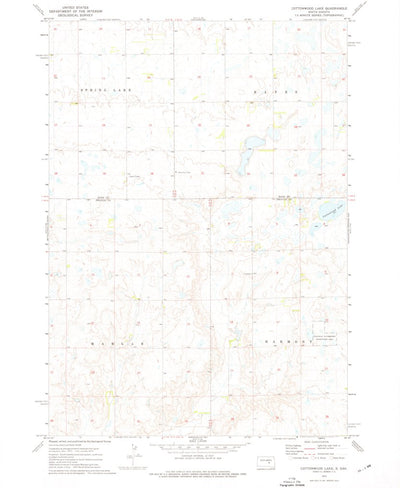 United States Geological Survey Cottonwood Lake, SD (1973, 24000-Scale) digital map
