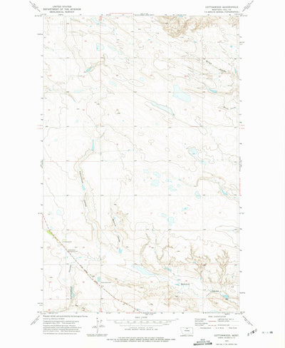 United States Geological Survey Cottonwood, MT (1972, 24000-Scale) digital map