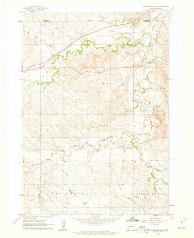 United States Geological Survey Cottonwood NE, SD (1961, 24000-Scale) digital map