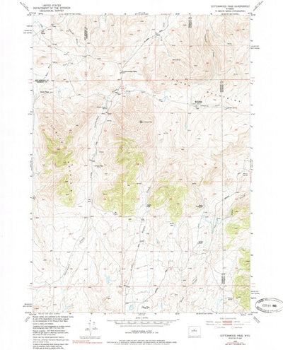United States Geological Survey Cottonwood Pass, WY (1952, 24000-Scale) digital map