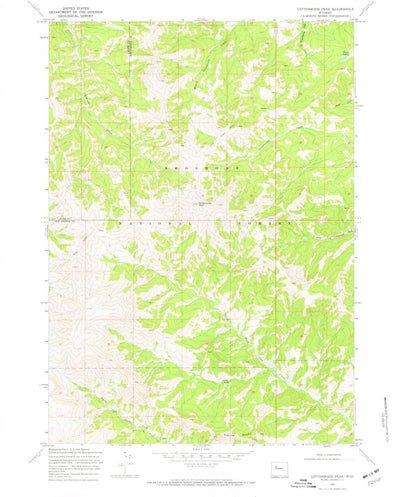 United States Geological Survey Cottonwood Peak, WY (1969, 24000-Scale) digital map