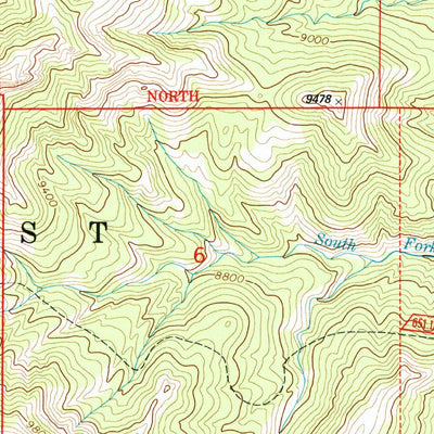 United States Geological Survey Cottonwood Peak, WY (1991, 24000-Scale) digital map