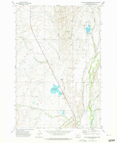 United States Geological Survey Cottonwood Reservoir, MT (1972, 24000-Scale) digital map