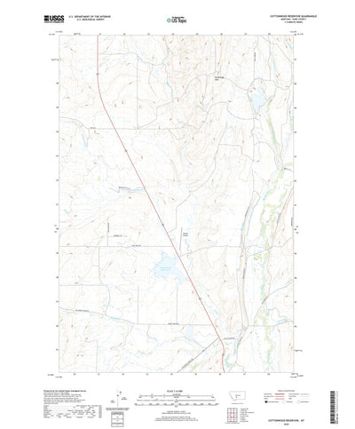United States Geological Survey Cottonwood Reservoir, MT (2020, 24000-Scale) digital map