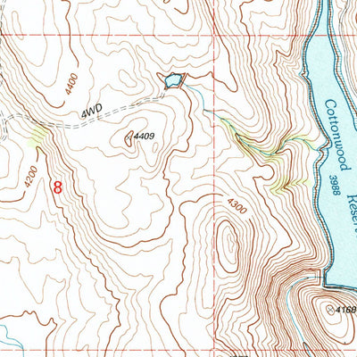 United States Geological Survey Cottonwood Reservoir, OR (1999, 24000-Scale) digital map