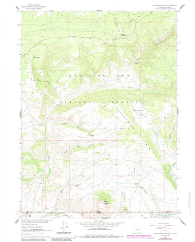 United States Geological Survey Cottonwood Rim, WY-CO (1962, 24000-Scale) digital map