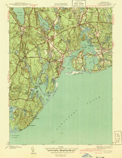 United States Geological Survey Cotuit, MA (1941, 31680-Scale) digital map