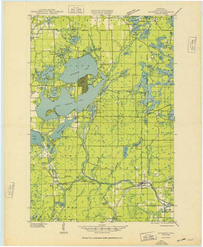 United States Geological Survey Couderay, WI (1948, 48000-Scale) digital map