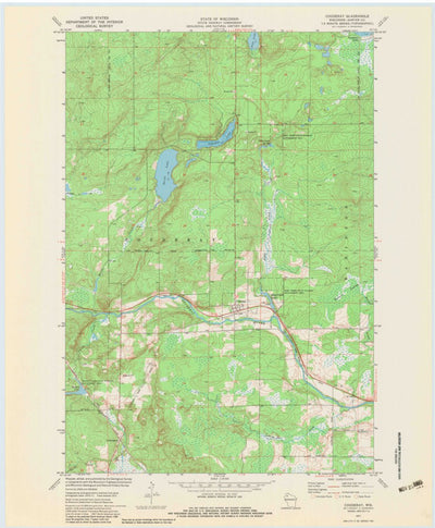 United States Geological Survey Couderay, WI (1971, 24000-Scale) digital map