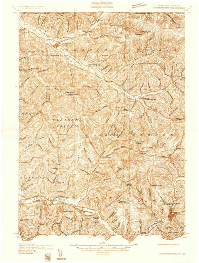 United States Geological Survey Coudersport, PA-NY (1934, 48000-Scale) digital map