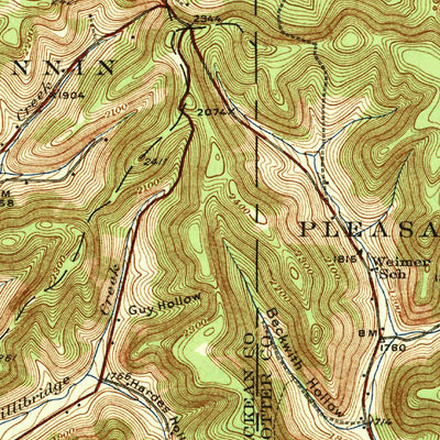 United States Geological Survey Coudersport, PA-NY (1938, 62500-Scale) digital map